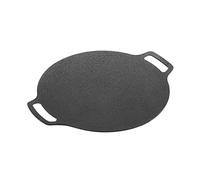 Poêle à frire plate en fonte de 35 cm d'épaisseur - Anti-adhésive - Pour barbecue - Induction - Flamme ouverte