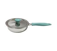 Poêle à Frire, Poêle à Sauce, Ustensile de Cuisine, Poêle à Lait Facile à Nettoyer avec Couvercle, Wok Antiadhésif Polyvalent Résistant à La Chaleur, Poêle à frire bleue