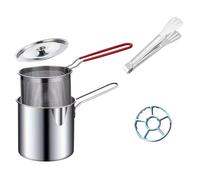 Poêle à frire professionnelle en acier inoxydable 304 avec tamis Style japonais Friteuse miniature pour cuisines familiales Utilisez friteus avec tamis NET