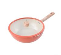 Poêle à frire professionnelle en fer forgé 33 cm style pré-assaisonné pour la cuisine du chef - Sauteuse orange à induction