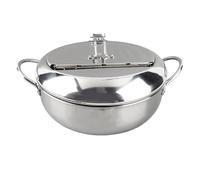 Poêle à frire profonde, poêle à frire Tempura en acier inoxydable de style japonais Marmite à frire profonde avec thermomètre Cuiseur à induction Casserole à poulet Outils de cuisson(L 24cm)