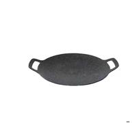 Poêle à frire ronde multifonctionnelle pour barbecue Poêle à frire en fonte pour l'extérieur Poêle antiadhésive - Taille : 32 cm