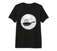 Poêle à Frire Sketch Chef Cuisine T-Shirt Haut de Gamme