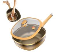 Poêle à frire - Sknket non bâton en alliage de titane, casserole profonde avec couvercle | Outil de cuisson de cuisine pour œufs de cuisson crêpes à induction électrique campeg