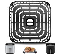 Poêle à friteuse à air comprimé pour friteuse à air Cosori TurboBlaze de 6 litres, antiadhésive - 22 x 22 cm - Pièces de rechange - Plaque de gril avec pare-chocs en caoutchouc - Passe au
