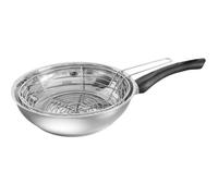 Poêle à friture inox 26 cm - BAUMALU - Equipement bakélite noir - panier fil d'acier