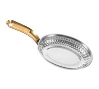 Poêle à Fruits de Mer avec Poignée Simple en Acier Inoxydable Ovale | Finition Lustrée, Bord Peu Profond, Style Coréen Moderne, Service Élégant pour Poisson, Encas, Usage Professionnel