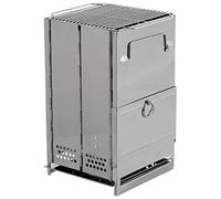 Poêle à fusée de camping avec grille - Pliable - En acier inoxydable env. 35 x 20 x 20 cm