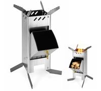 Poêle à fusée Rocket Stove en acier massif, système d'emboîtement démontable, réchaud à bois, réchaud de camping, extérieur pour four hollandais, poêle en fonte et marmite à feu, convient pour bois