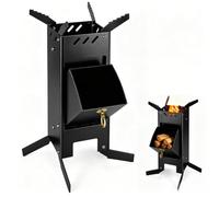 Poêle à fusée Rocket Stove en acier massif, système d'emboîtement démontable, réchaud à bois, réchaud de camping, extérieur pour four hollandais, poêle en fonte et marmite à feu, convient pour bois