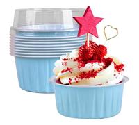 Poêle à gâteau ronde jetable en aluminium avec couvercle - 6 oz - Petit gobelet de cuisson polyvalent et non collant - Accessoires de transport pour le four pour le réfrigérateur - Pour pudding à