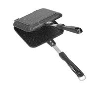 Poêle à gaufres, 13,6 x 5,9 x 1,4 po Poêle à pain sandwich Machine à frire double face en aluminium antiadhésif Petit-déjeuner Crêpe Gaufre Moule de cuisson Grille-pain Outils