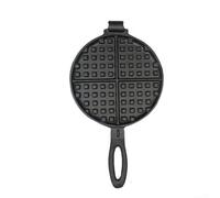 Poêle à Gaufres en Fonte Massive 17cm Revêtement - Ustensile de Cuisson Rond pour Fourneau à pour gaz et Street Food (20cm)