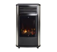 Poele à gaz Manhattan 3.4KW Noir Effet feu de bois - Chauffage à gaz 3 niveaux de chauffe rapide 40-80m2