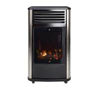 Poele à gaz Manhattan 3.4KW Noir Effet feu de bois - Chauffage à gaz 3 niveaux de chauffe rapide 40-80m2