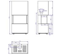 Poêle à gaz Olsberg Osorno Gas Korpus Schwarz, Verkleidungssatz Kaminbauplatte, Gaz naturel