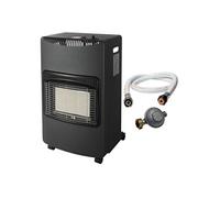 Poele à gaz pliable Noir 4200W Allumage Piezo Chauffage d'appoint gaz tuyau vissable + détendeur butane