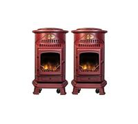 Poêle à gaz Provence Rouge - Pack de 2 - 3,4 kW - Fonte - L46 x P52 x H79 cm