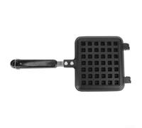 Poêle à gaz rotative belge - Plaque de cuisson non métallique pour cuisinière à induction - Cuisson rapide et uniforme - Outil de cuisine compact - Noir - Taille L : 22 x 35 x 2 cm (gaufre à une tête)