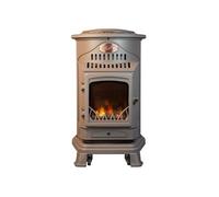 Poêle à gaz Fonte véritable 3.4KW MARRON Miel Effet feu de bois Provence UNIVERSAL