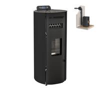 Poêle à Granulés 12 Kw avec Kit Ventouse Boston XL - Noir