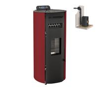 Poêle à Granulés 12 Kw avec Kit Ventouse Boston XL - Rouge