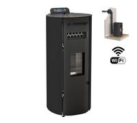 Poêle à Granulés 12 Kw avec Kit Ventouse et WI-FI Boston XL - Noir