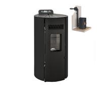 Poêle à Granulés 9 Kw avec Kit Ventouse Boston - Noir