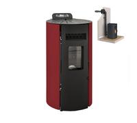Poêle à Granulés 9 Kw avec Kit Ventouse Boston - Rouge