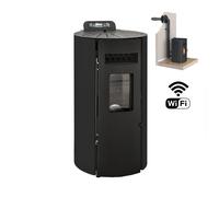 Poêle à Granulés 9 Kw avec Kit Ventouse et WI-FI Boston - Noir