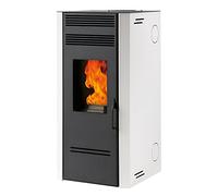 Poêle à granulés BIO G 80-7,7 kW - brasero fonte - sortie de fumée supérieure droite, droite ou arrière droite (Blanc)