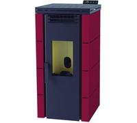 Poêle à granulés BP-100 9,5kW Rouge - FM - Puissance thermique 8,8 kW - Rendement 95%