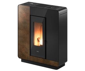 Poêle à granulés Cadel Elle Plus 9 | 8,5 kW Pierre Ossido Bruno-Verre