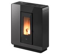 Poêle à granulés Cadel Elle Plus 9 Up-Twin 8,5 kW Acier Titanium-Verre
