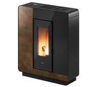 Poêle à granulés Cadel Elle Plus 9 Up-Twin 8,5 kW Pierre Ossido Bruno-Verre