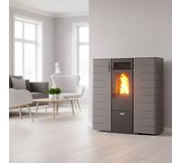 Poêle à granulés canalisable extra plat Fango Anthracite 8 kW