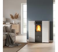 Poêle à granulés canalisable extra plat Fango Blanc 8 kW