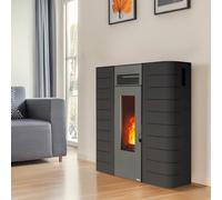 Poêle à granulés canalisable extra plat Pinarello Anthracite 12 kW