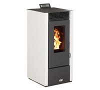 Poêle à granulés carré étanche USTICA blanc 14kW - Optimo