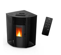 Poêle à granulés d'angle étanche Iseos 12,2 kW Noir Sannover