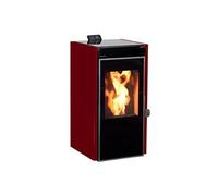 poêle à granulés de bois 7.5kw bordeaux/noir - 20911 - ecoforest