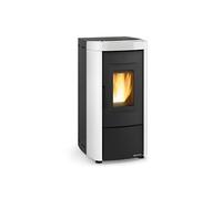 Poêle à granulés de bois 7kw blanc/noir moiraevoblanc