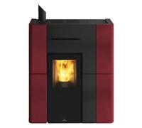 Poêle à granulés Edilkamin Blade H 15 Evo 14,9 kW Hydro Revêtement en céramique bordeaux