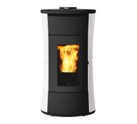 Poêle à granulés Edilkamin Cherie H 10 Evo 10,5 kW Hydro Revêtement en acier blanc mat