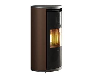 Poêle à granulés Edilkamin Evia2 Up 7,9 kW Façade en verre noir, panneaux latéraux - acier couleur bronze