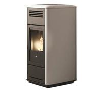 Poêle à granulés Edilkamin Milla H 12 Evo 11,9 kW Hydro Flancs en acier et top en céramique blanc crème