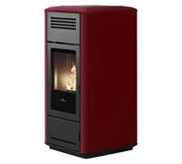 Poêle à granulés Edilkamin Milla H 12 Evo 11,9 kW Hydro Flancs en acier et top en céramique Bordeaux