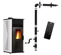 Poêle à granulés étanche Anita 12 kW Blanc Sannover + Kit d'installation Blanc G