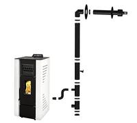 Poêle à granulés étanche Anita 13 kW Blanc Sannover + Kit d'installation Complet