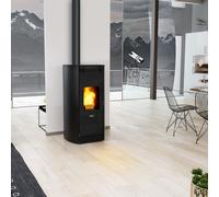 Poêle à granulés étanche canalisable sortie dessus - MEO - 9KW Noir